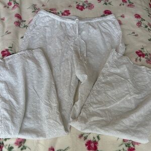 Hollister White Eyelet Pants